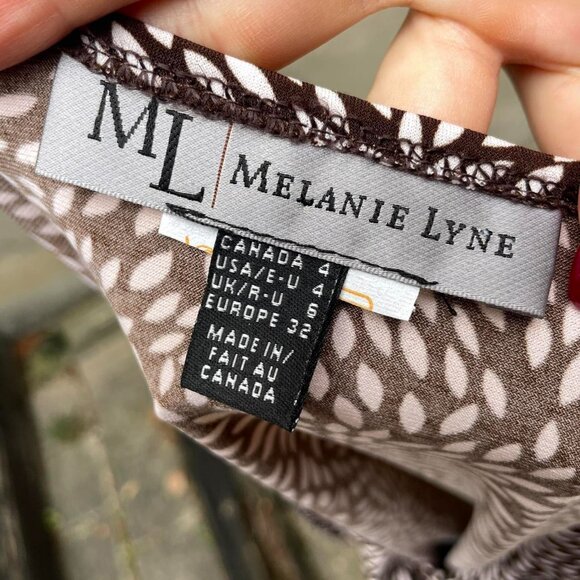 Brown and White Printed Knot-Front Top - Picture 5 of 5